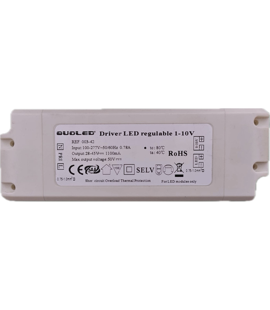 DRIVER REGULABLE 1-10V 48W PARA PANEL LED