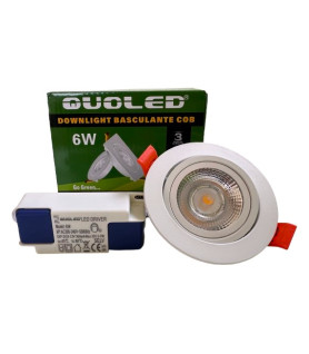 DOWNLIGHT DE 6W BASCULANTE DE EMPOTRAR BLANCO LED